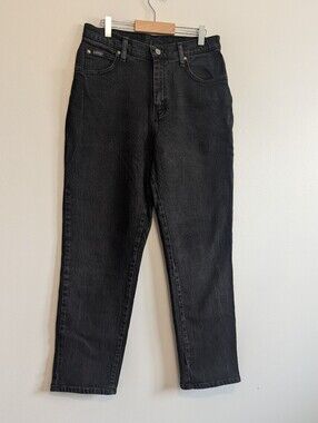 Vintage Riders by Lee Black Straight Denim Jeans Thick Cotton 10P